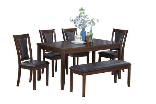 Walnut/Black 6 PC dining set