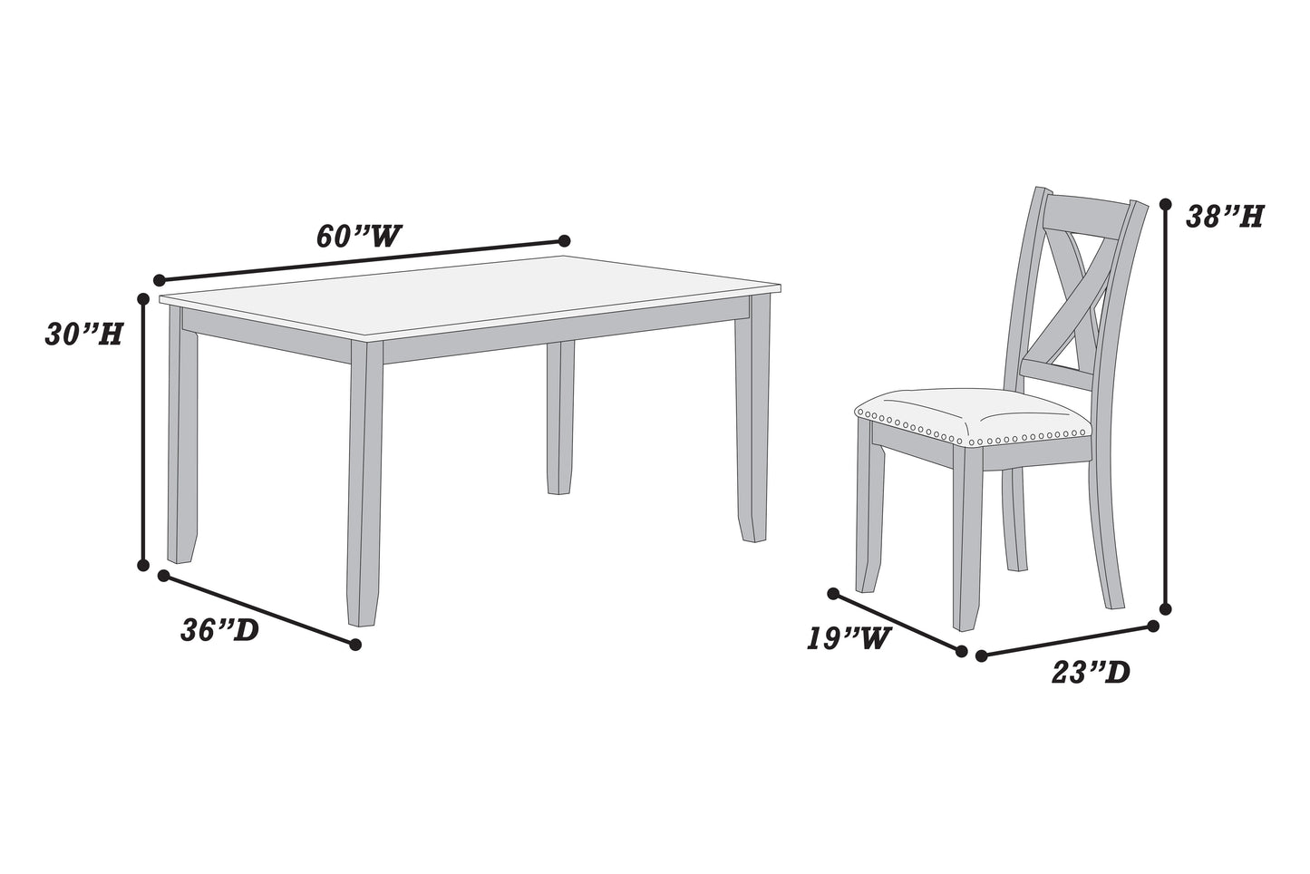 Gray 6 PC dining set