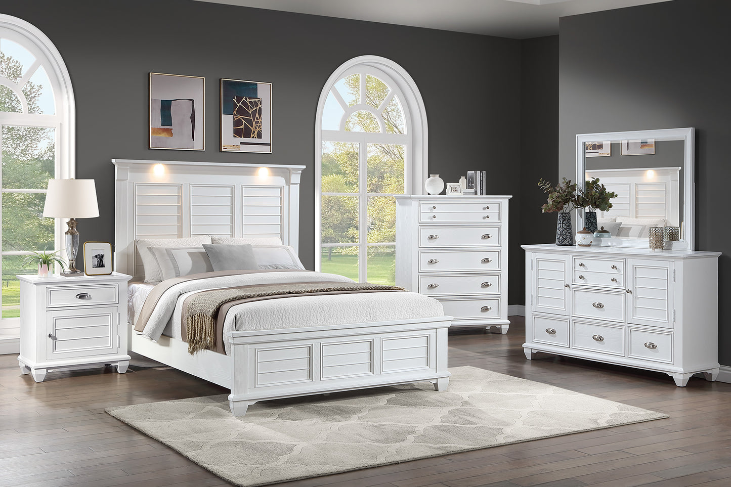 White Bedframe, Dresser, Chest, Nightstand options