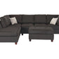 Microfiber 3-Piece Sectional Set W/ Ottoman