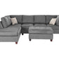 Microfiber 3-Piece Sectional Set W/ Ottoman