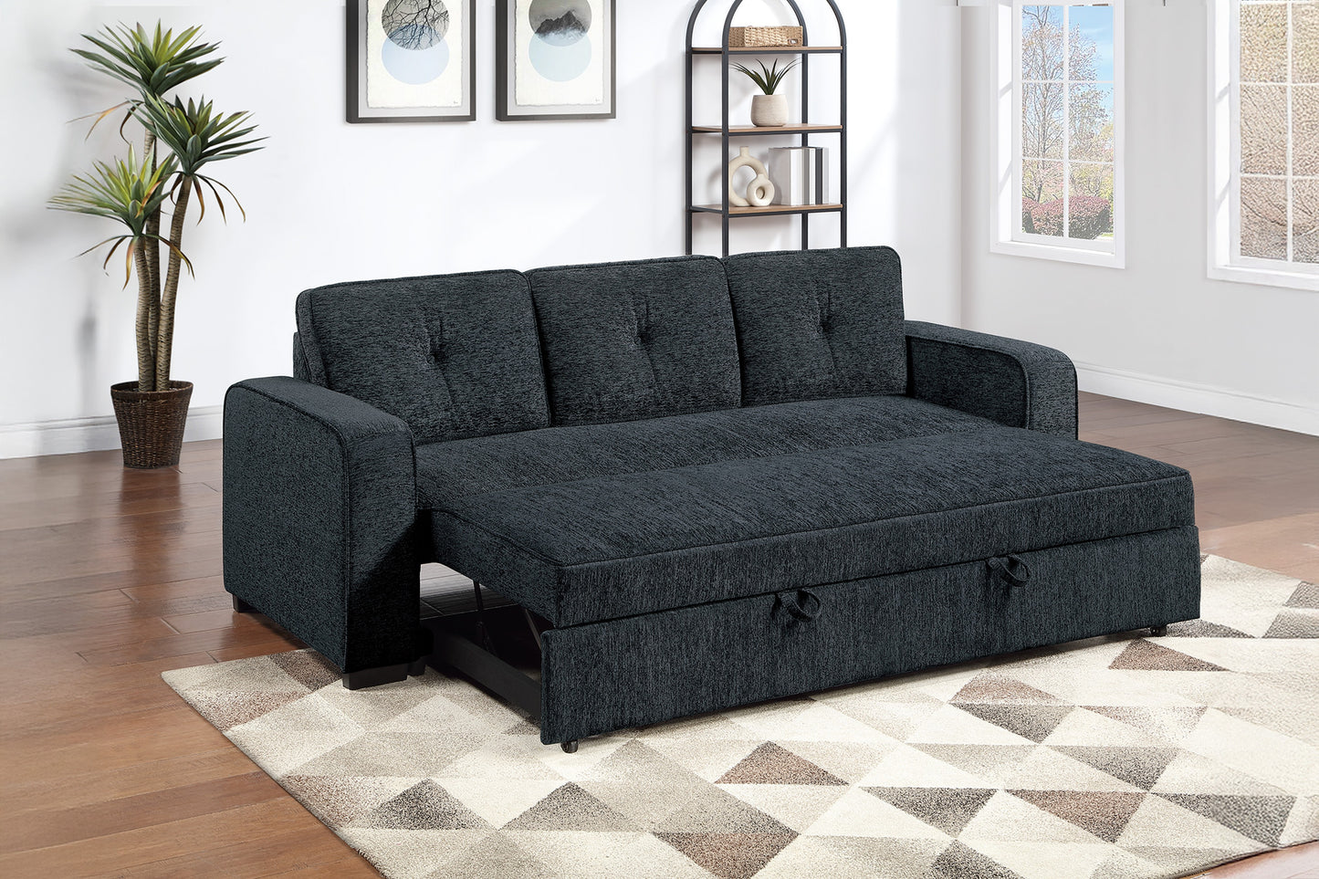 Chenille Covertible Sofa