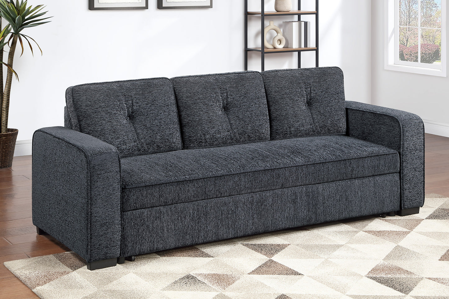 Chenille Covertible Sofa