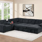 Chenille U Shape Sectional with Pullout