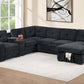 Chenille U Shape Sectional with Pullout