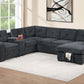 Chenille U Shape Sectional with Pullout