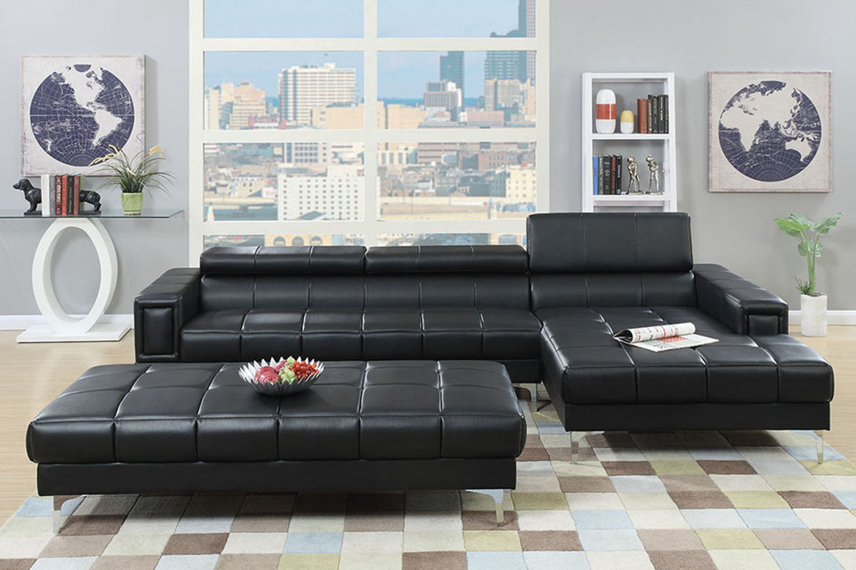 Modern Faux Leather Sectional