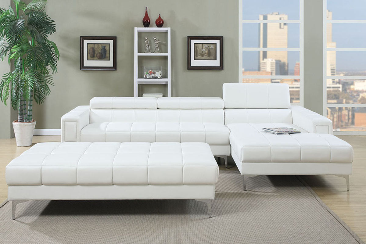 Modern Faux Leather Sectional