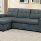 Tweeed-Like Velvet Covertible Sectional