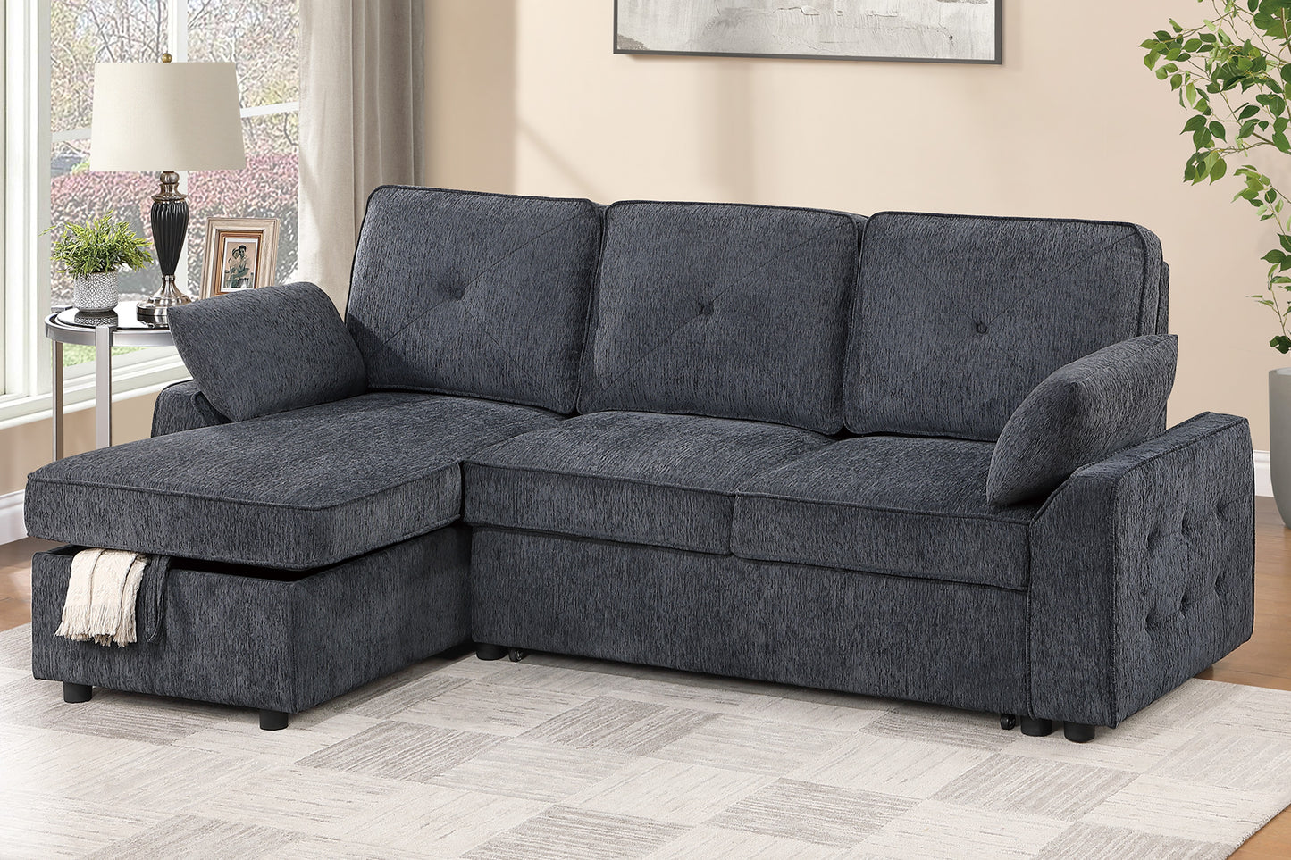 Chenille Covertible Sectional
