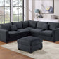 Corduory sectional with ottoman