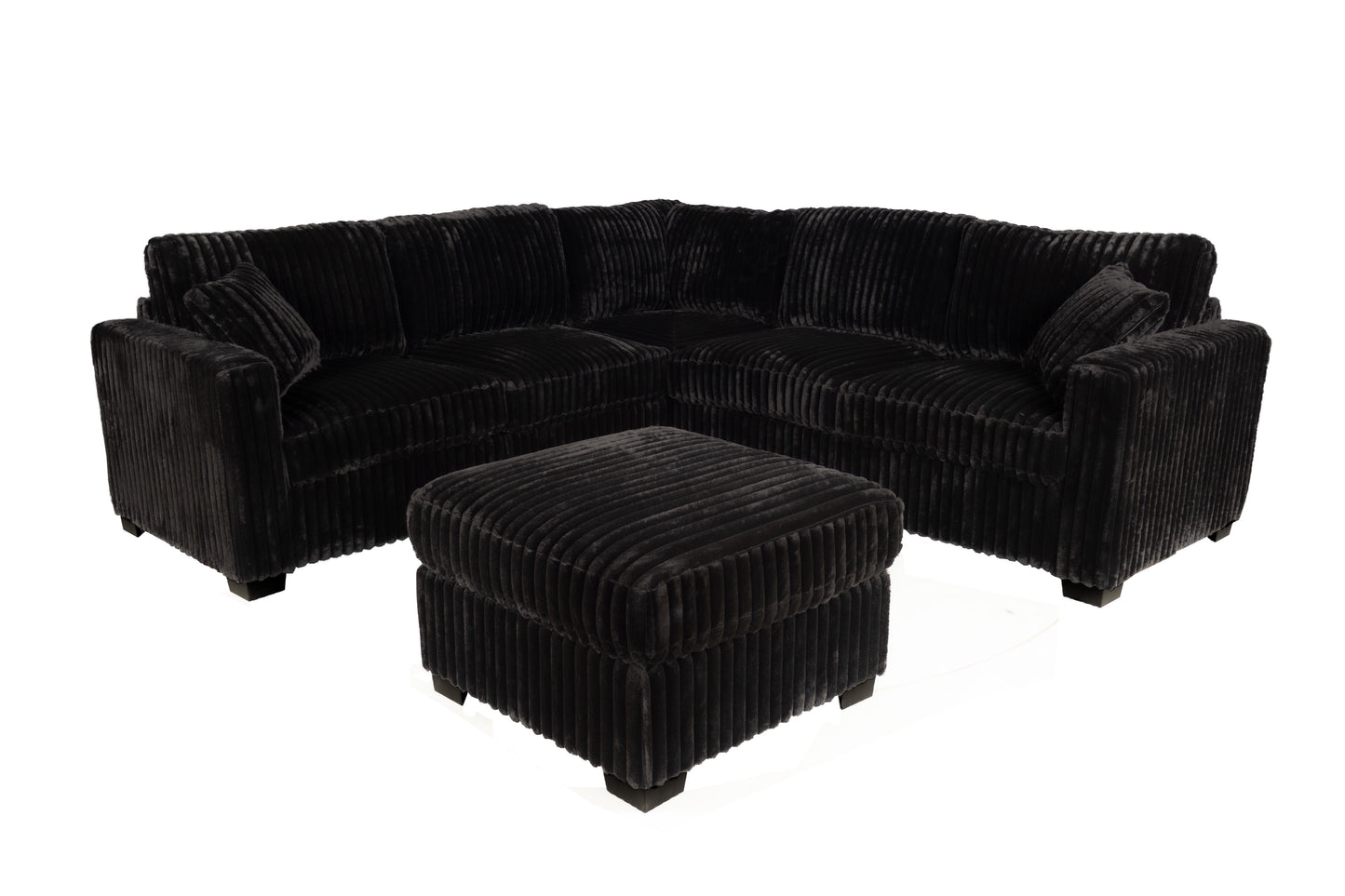 Corduroy Sectional with Ottoman