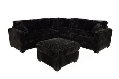 Corduroy Sectional with Ottoman