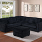 Corduroy Sectional with Ottoman