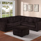 Corduroy Sectional with Ottoman