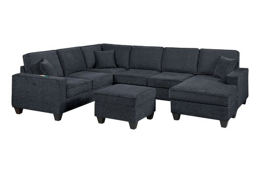 U shape Sectional Black or Gray