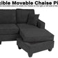 U shape Sectional Black or Gray