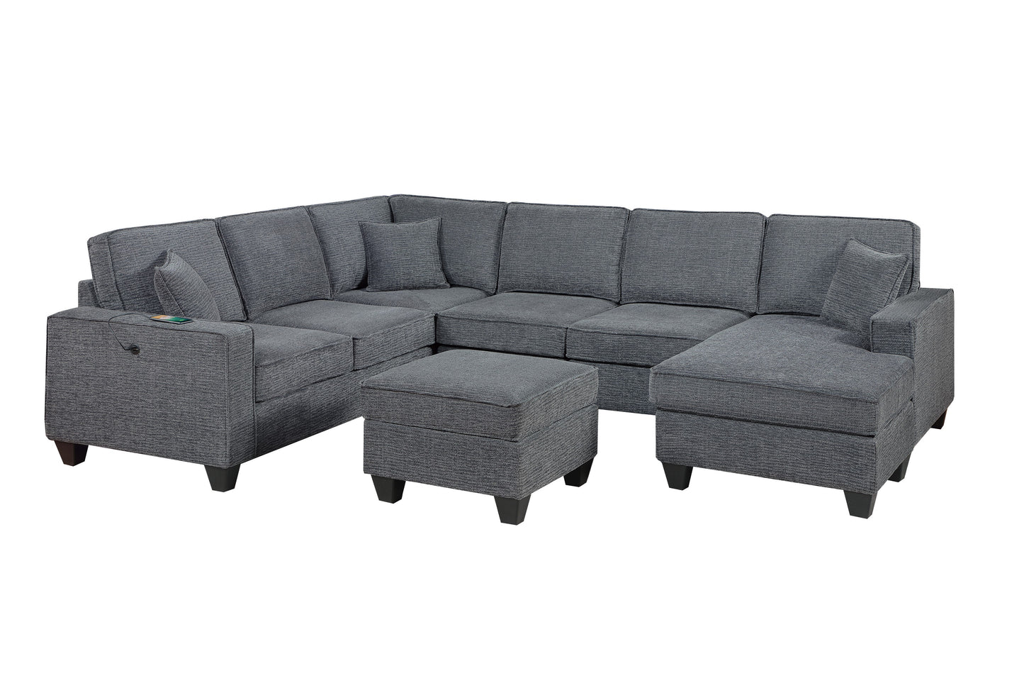 U shape Sectional Black or Gray