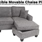 U shape Sectional Black or Gray