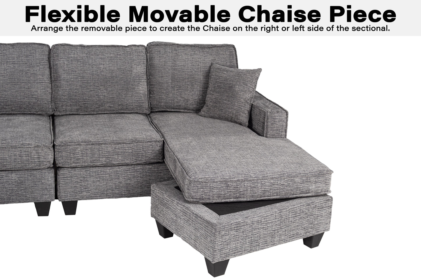 U shape Sectional Black or Gray