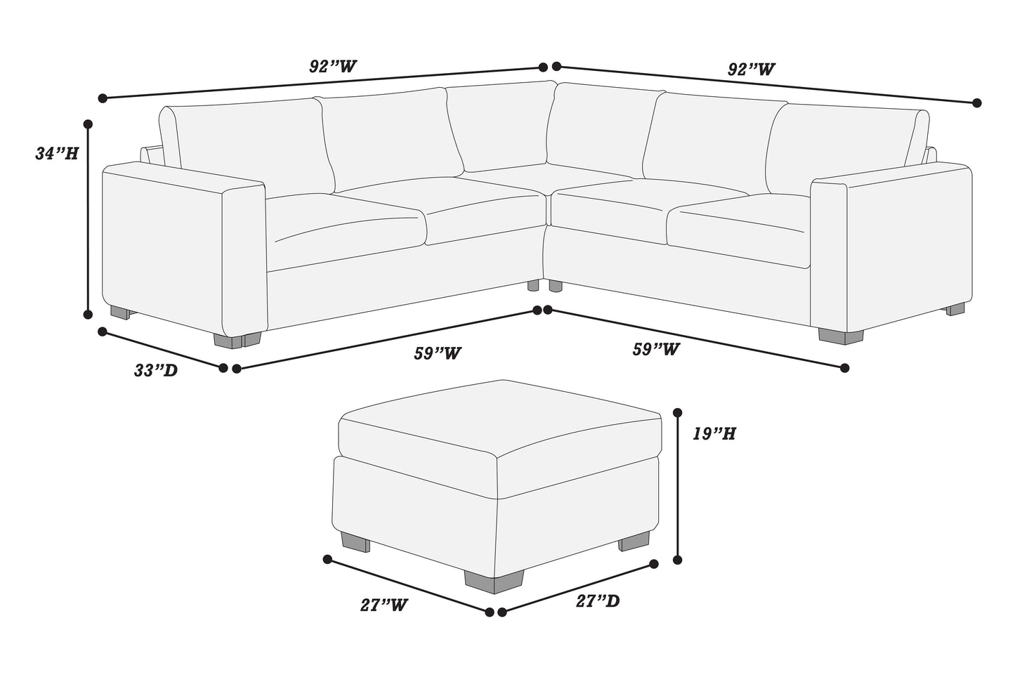 Corduroy Sectional