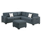 Fabric Sectional with Ottoman