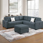 Fabric Sectional with Ottoman