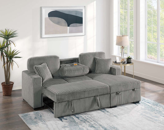 Corduroy Pullout Sectional