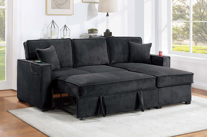 Corduroy Covertible Sectional