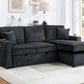 Corduroy Covertible Sectional