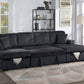 Sectional with Pullout Fur-Like Corduroy