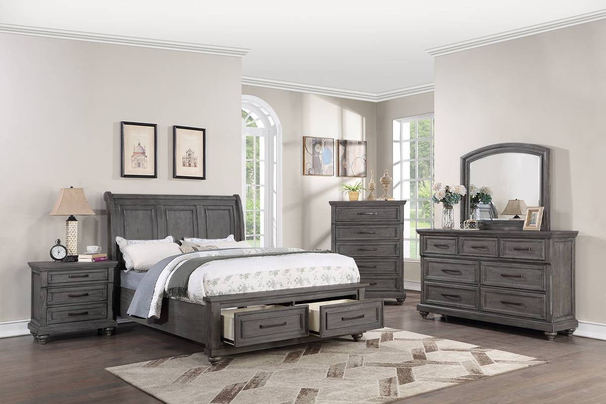 Gray Bedframe, Dresser, Chest, Nightstand options