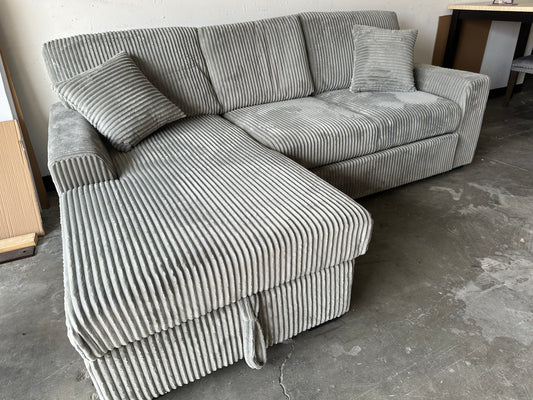 Gray Sectional with Pullout