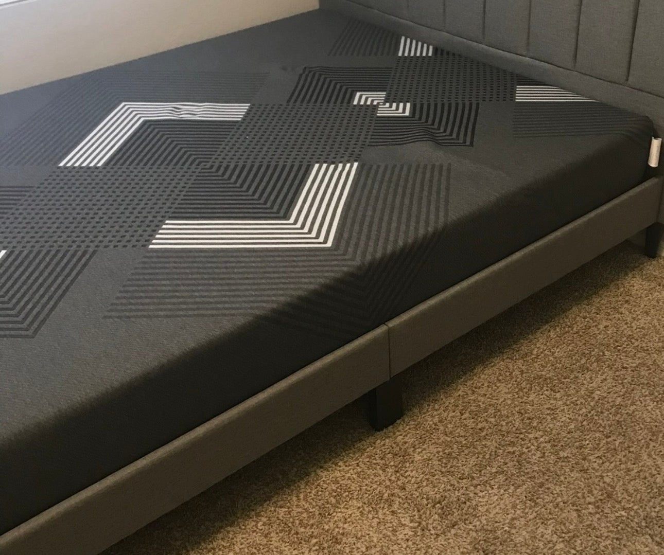 Gray memory foam mattress