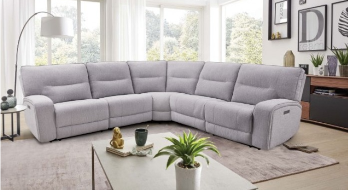 Gray Tyrone Powered Sectional