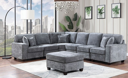 Chenille Gray Sectional