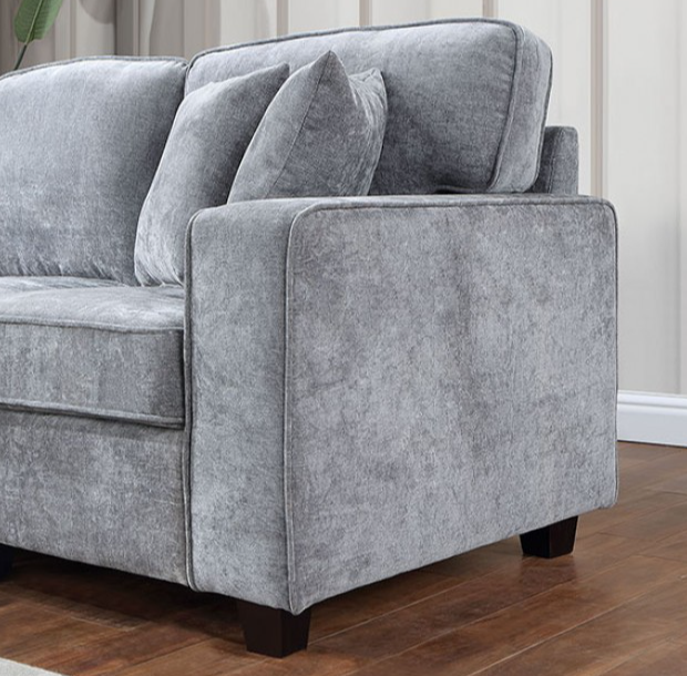 Chenille Gray Sectional