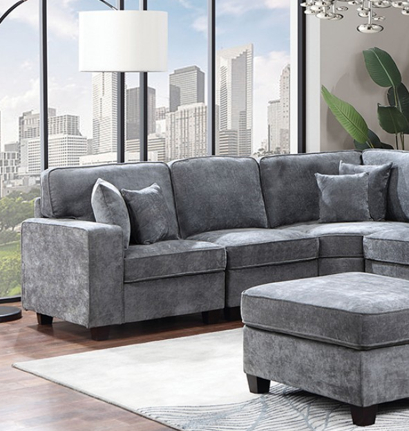 Chenille Gray Sectional