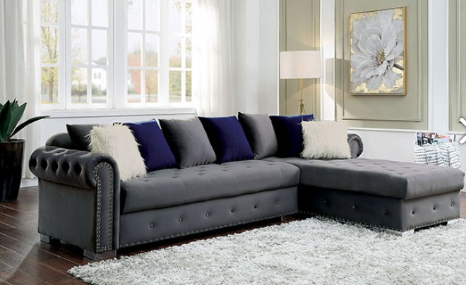 Modern Velvet Tufted Sectional