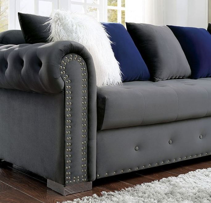 Modern Velvet Tufted Sectional