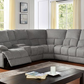 Powered Gray Fabric Sectional Recliner