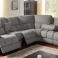 Powered Gray Fabric Sectional Recliner