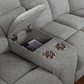 Powered Gray Fabric Sectional Recliner