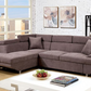 Brown Contemporary Sectional with Pull Out