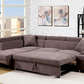 Brown Contemporary Sectional with Pull Out