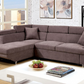 Brown Contemporary Sectional with Pull Out