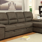 Brown Faux Nubuck Sectional with Pull Out