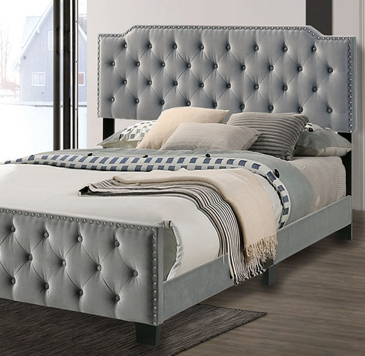 Gray Modern Tufted Bedframe