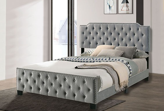 Gray Modern Tufted Bedframe