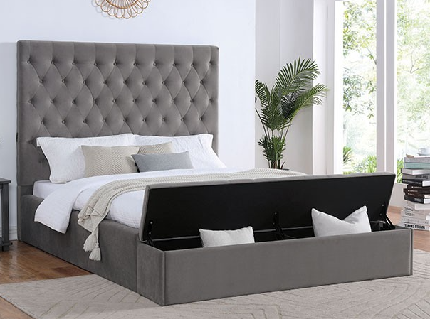 Gray Transitional Platform Bed